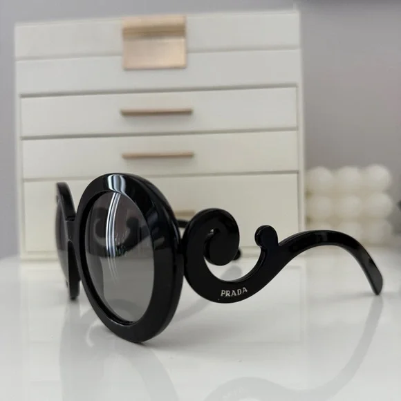 Prada | Accessories | Prada Black Baroque Sunglasses | Poshmark display picture 1